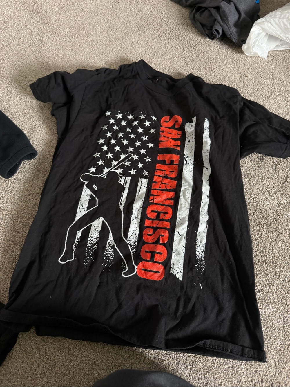 2 Gildan Black San Francisco Graphic Tees with Red Print